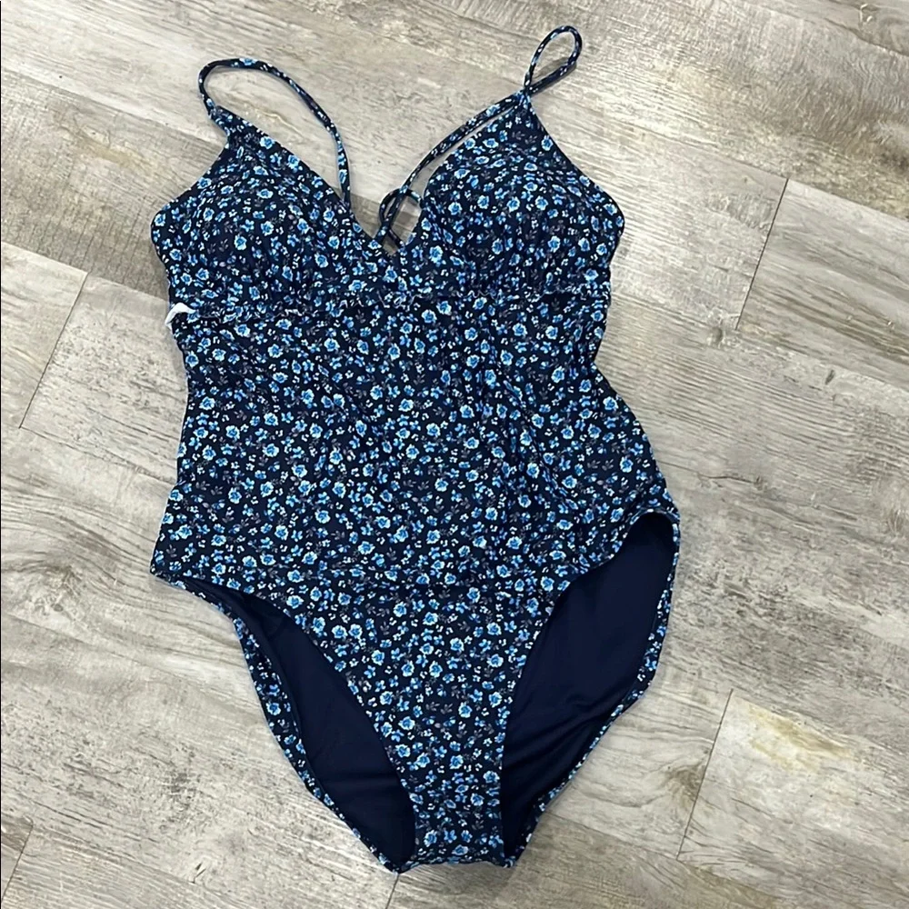 Old Navy Classic Blue One Piece Swimsuit‎ with Sweetheart Neckline XXL plus size